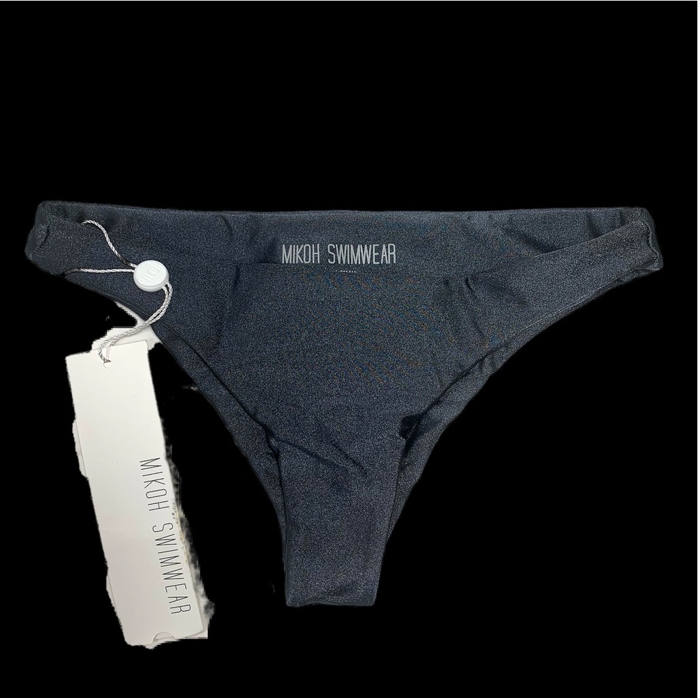 Mikoh Sparkly Black/Silver Bikini Bottom - XS - Brand New with Tags